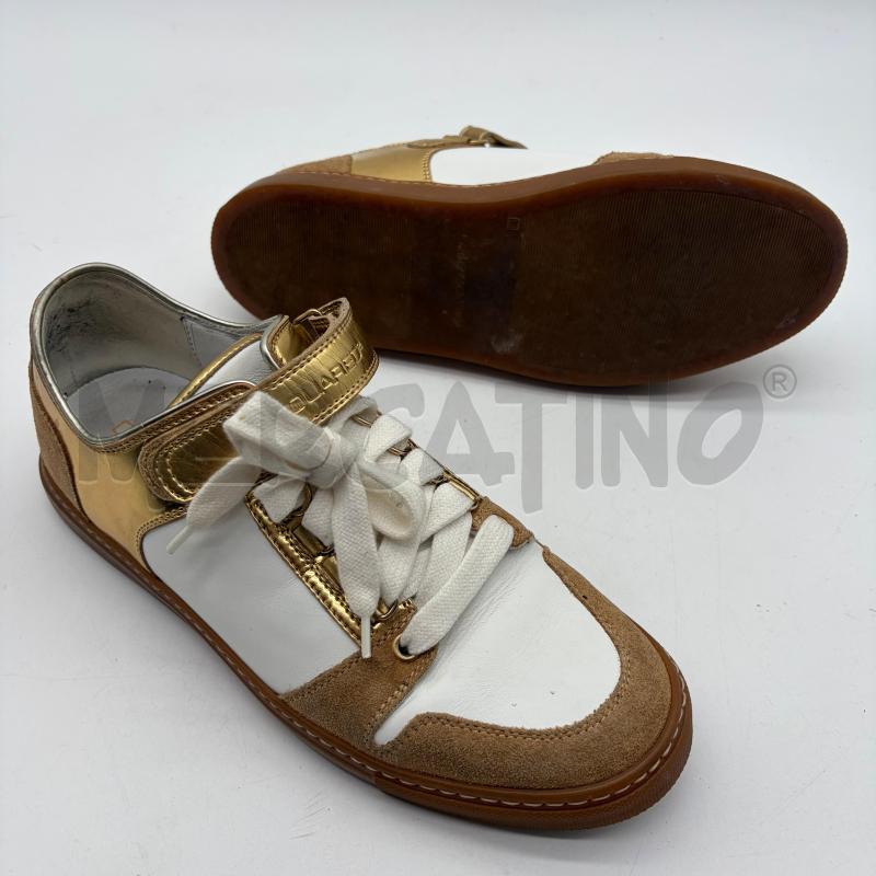 SCARPE DSQUARED2 BIANCO/DORATO/BEIGE PELLE | Mercatino dell'Usato Corbetta 5