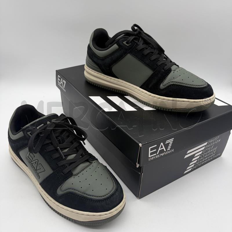 SCARPE UOMO EA7 VERDI BANDA NERO SCAMOSCIATE | Mercatino dell'Usato Corbetta 1