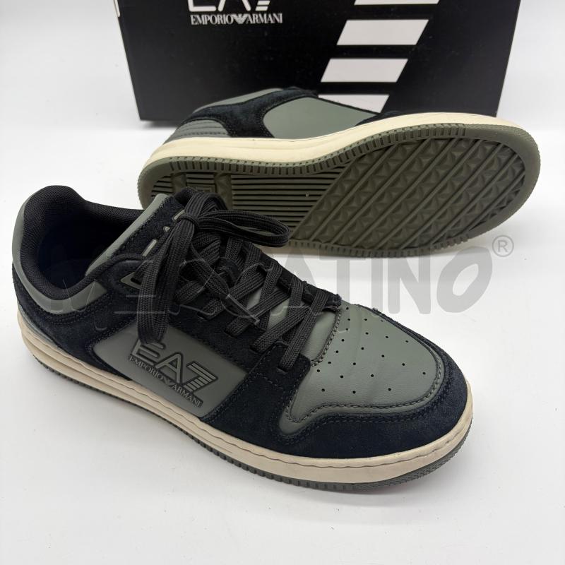SCARPE UOMO EA7 VERDI BANDA NERO SCAMOSCIATE | Mercatino dell'Usato Corbetta 5