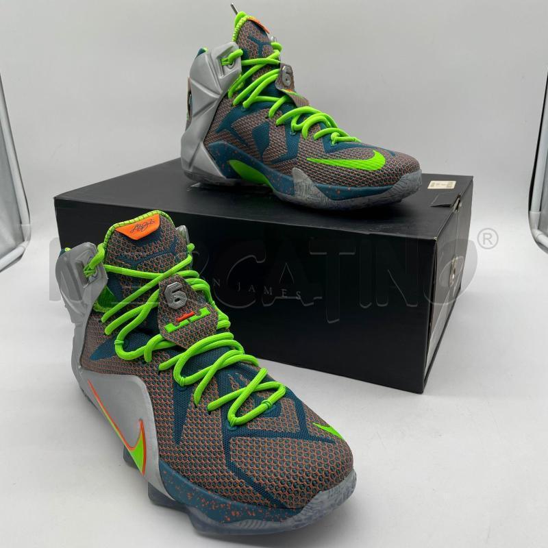 SCARPE UOMO NIKE LEBRON XII PRM AZZ/ARANC/VERDE | Mercatino dell'Usato Corbetta 1