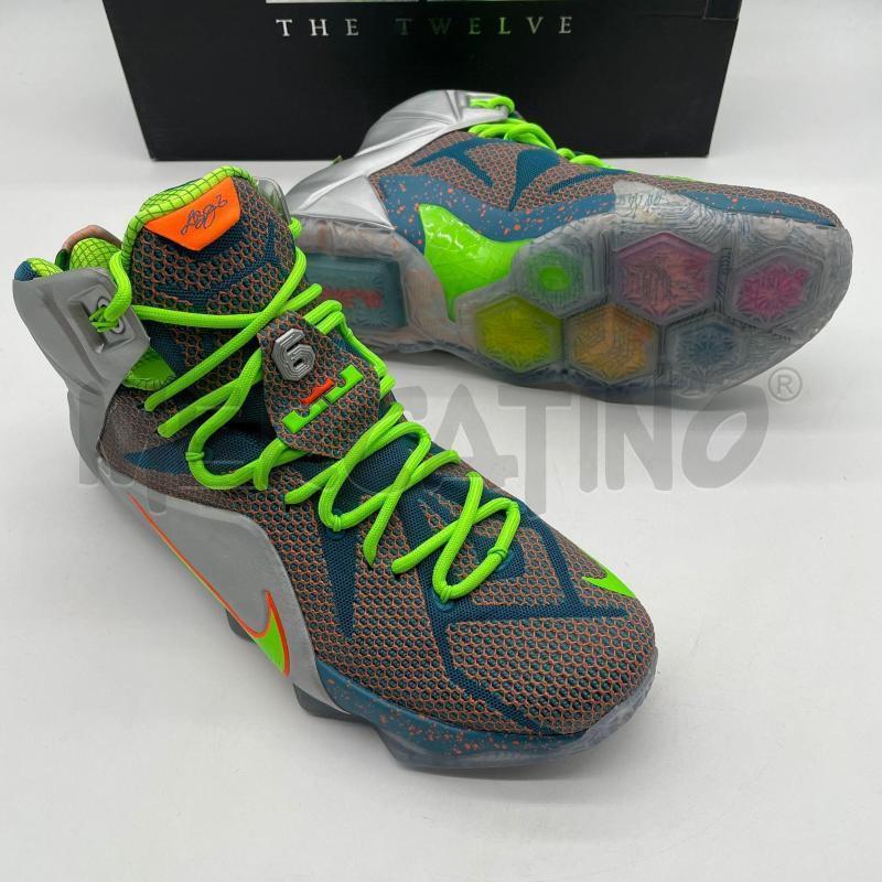 SCARPE UOMO NIKE LEBRON XII PRM AZZ/ARANC/VERDE | Mercatino dell'Usato Corbetta 2