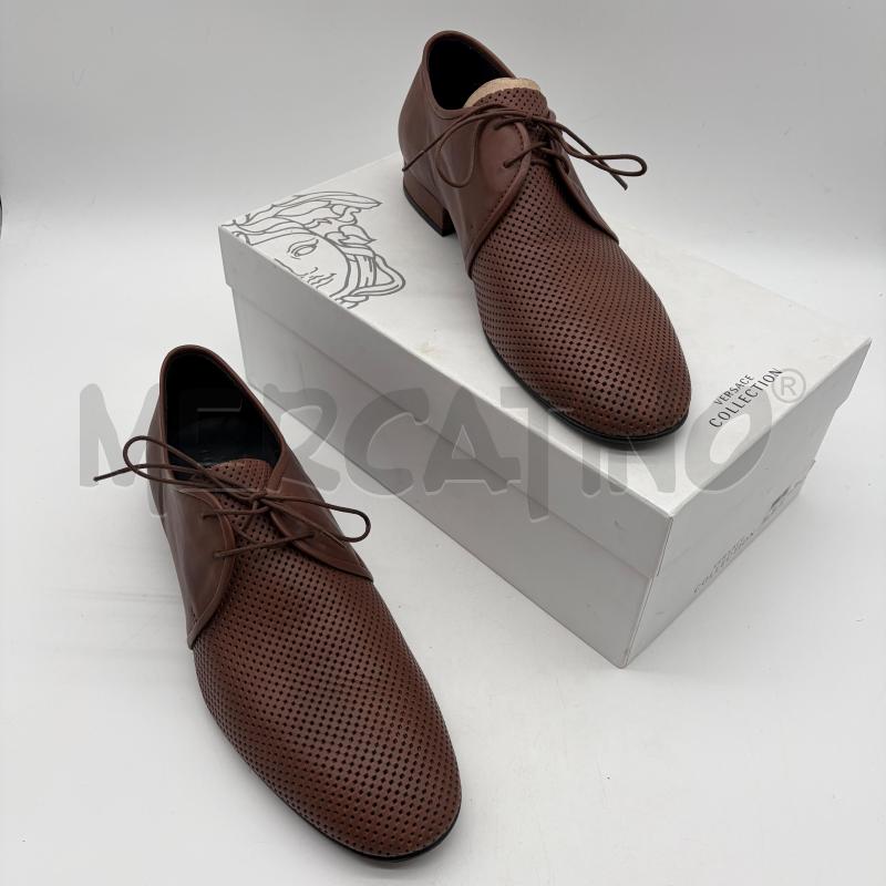 SCARPE UOMO VERSACE COLLECTION MARRONE PELLE TRAFORATO | Mercatino dell'Usato Corbetta 1