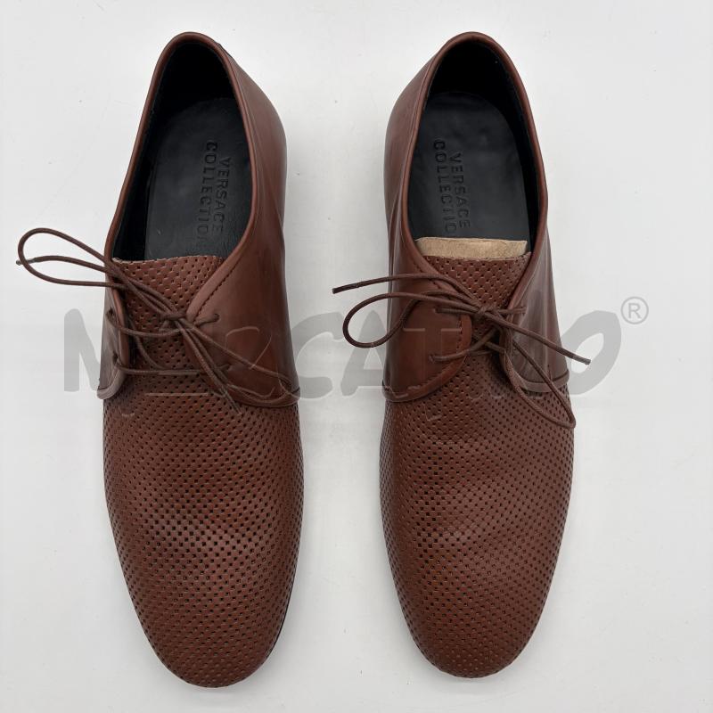 SCARPE UOMO VERSACE COLLECTION MARRONE PELLE TRAFORATO | Mercatino dell'Usato Corbetta 3