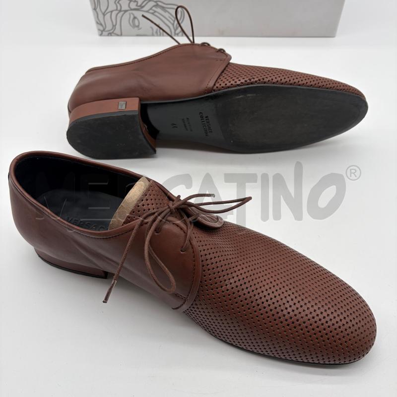 SCARPE UOMO VERSACE COLLECTION MARRONE PELLE TRAFORATO | Mercatino dell'Usato Corbetta 4