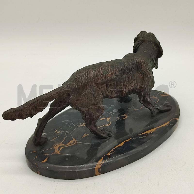 SCULTURA CANE DA CACCIA METALLO BASE MARMO OVALE | Mercatino dell'Usato Corbetta 2