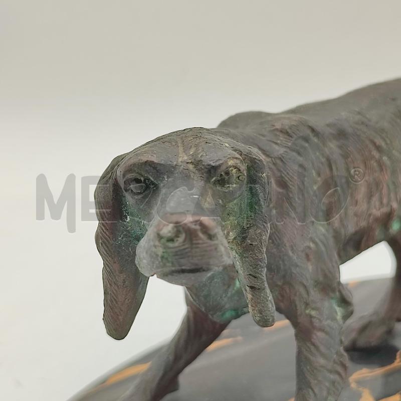 SCULTURA CANE DA CACCIA METALLO BASE MARMO OVALE | Mercatino dell'Usato Corbetta 3