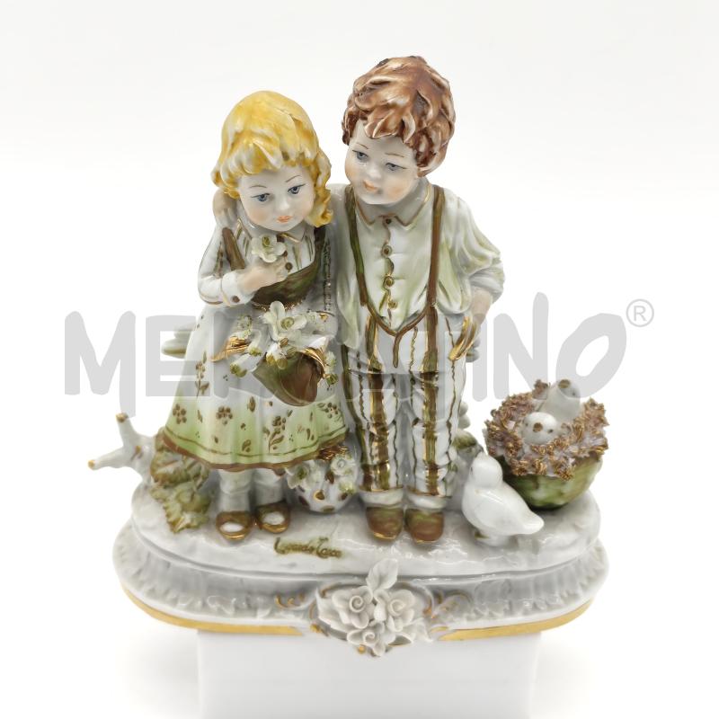 SCULTURA CAPODIMONTE EDOARDO TASCA DUE BAMBINI | Mercatino dell'Usato Corbetta 1