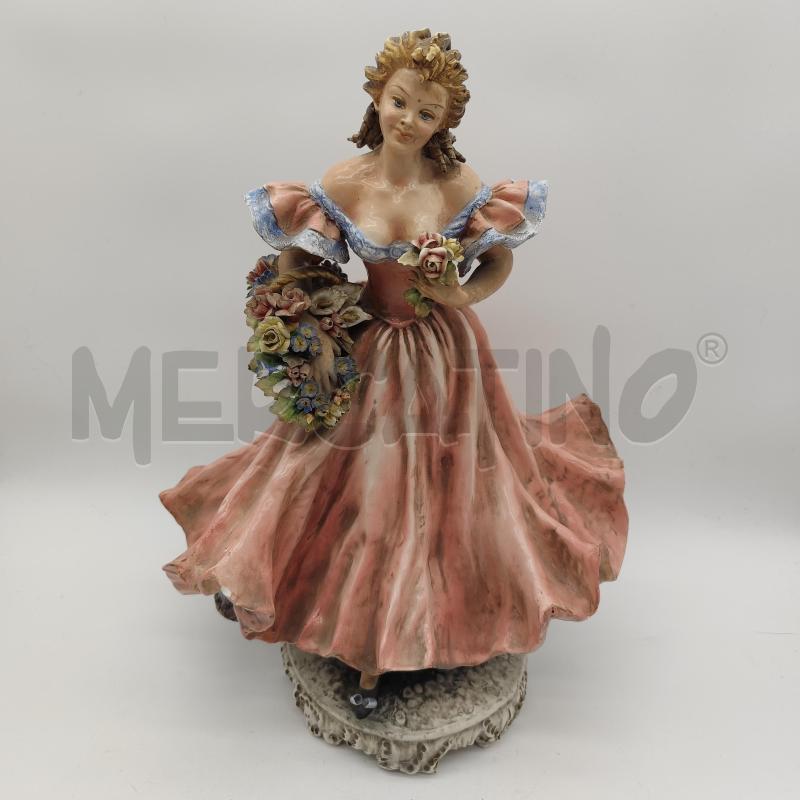 SCULTURA CAPODIMONTE MOLLICA DAMA VESTITO ROSA | Mercatino dell'Usato Corbetta 1