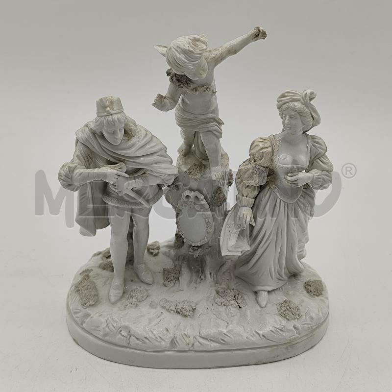 SCULTURA CERAMICA DAMA CAVALIERE E ANGIOLETTO | Mercatino dell'Usato Corbetta 1