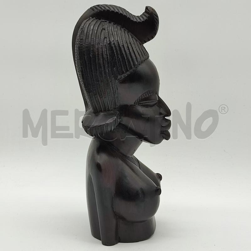 SCULTURA DONNA INDIGENA 28CM EBANO MEZZOBUSTO | Mercatino dell'Usato Corbetta 2