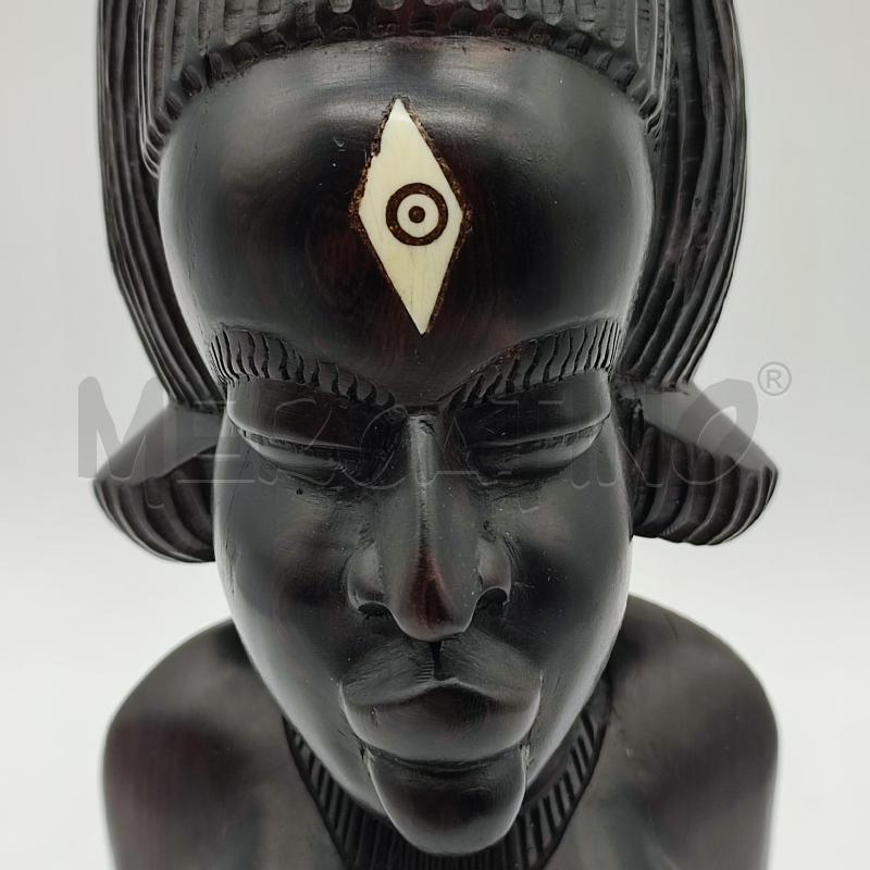SCULTURA DONNA INDIGENA 28CM EBANO MEZZOBUSTO | Mercatino dell'Usato Corbetta 4