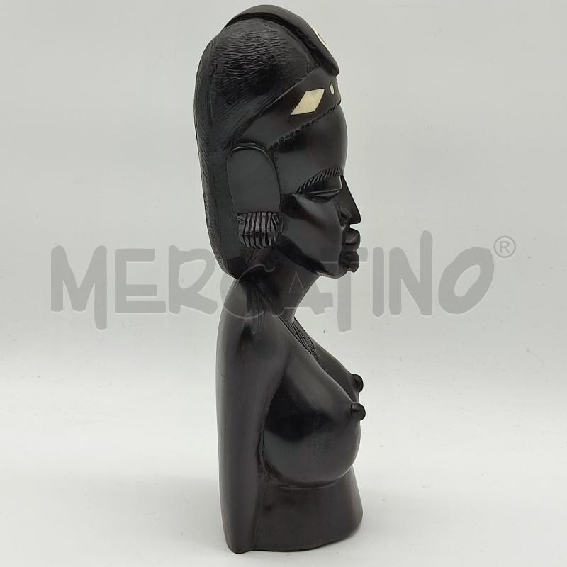 SCULTURA DONNA INDIGENA 30CM EBANO MEZZOBUSTO | Mercatino dell'Usato Corbetta 2