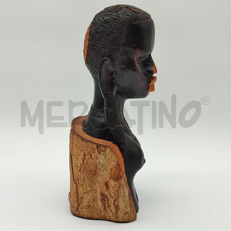 SCULTURA DONNA INDIGENA MEZZOBUSTO 25CM IN TRONCO LEGNO | Mercatino dell'Usato Corbetta 2