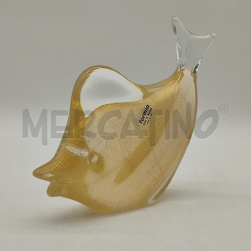 SCULTURA FORMIA MURANO PESCE SFUMATURE DORATA | Mercatino dell'Usato Corbetta 1