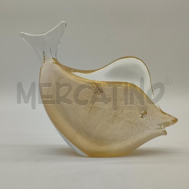 SCULTURA FORMIA MURANO PESCE SFUMATURE DORATA | Mercatino dell'Usato Corbetta 3