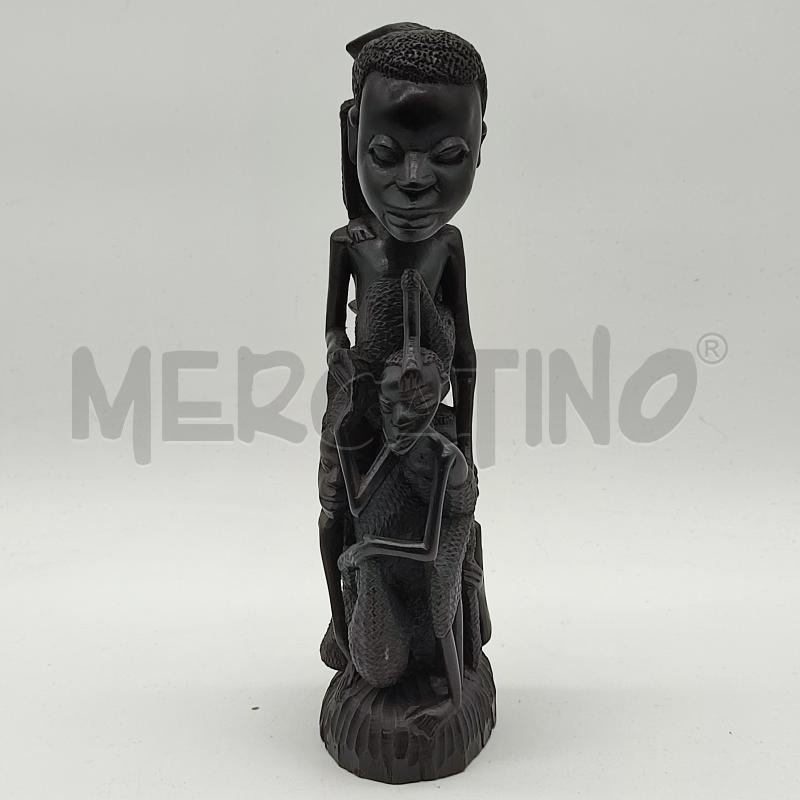 SCULTURA INDIGENA EBANO ALBERO DELLA VITA 24CM | Mercatino dell'Usato Corbetta 1