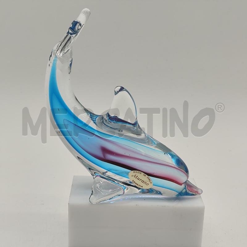 SCULTURA MURANO DELFINO AZZ VIOLA | Mercatino dell'Usato Corbetta 1