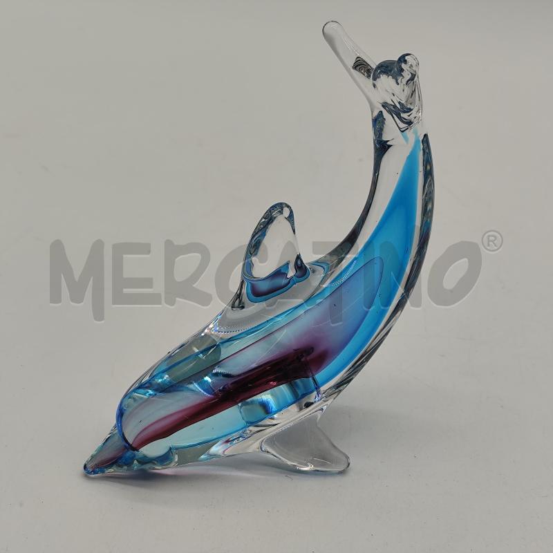 SCULTURA MURANO DELFINO AZZ VIOLA | Mercatino dell'Usato Corbetta 2