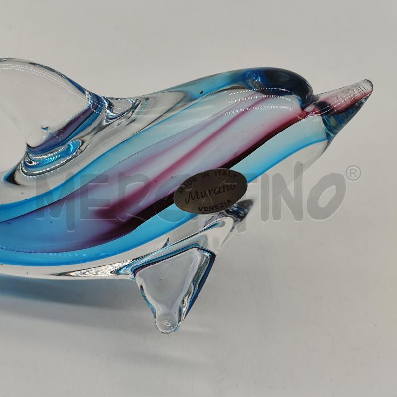 SCULTURA MURANO DELFINO AZZ VIOLA | Mercatino dell'Usato Corbetta 3