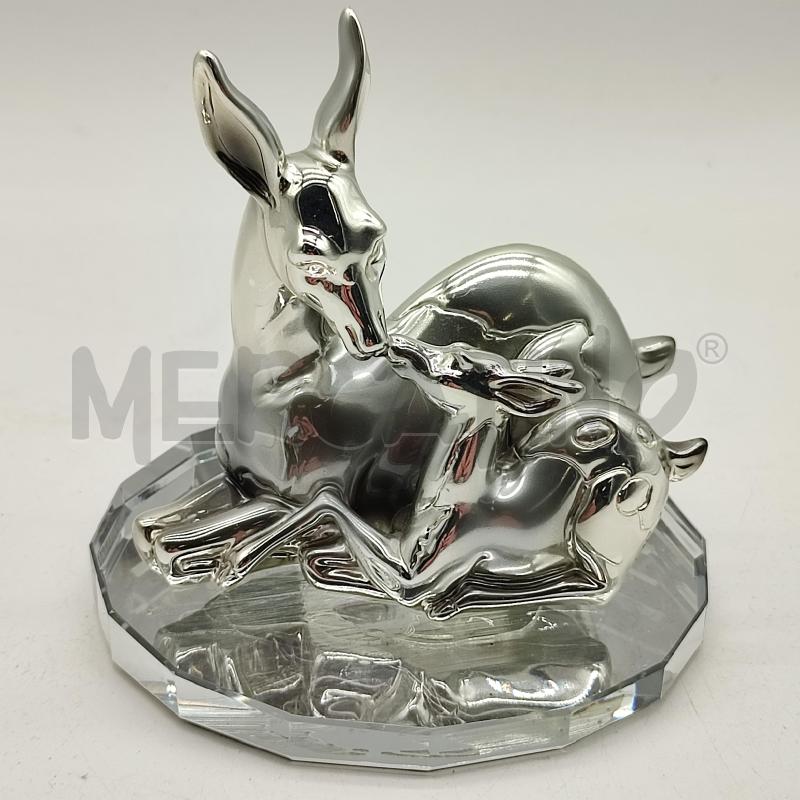 SCULTURA OTTAVIANI 2 CERBIATTI BASE VETRO | Mercatino dell'Usato Corbetta 1