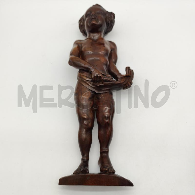 SCULTURA PUTTO LEGNO DA APPENDERE | Mercatino dell'Usato Corbetta 1