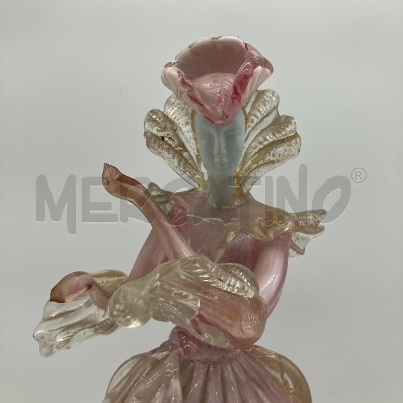 SCULTURA VETRO DI MURANO DAMA ROSA | Mercatino dell'Usato Corbetta 2