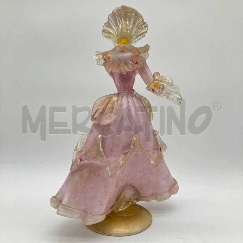 SCULTURA VETRO DI MURANO DAMA ROSA | Mercatino dell'Usato Corbetta 3