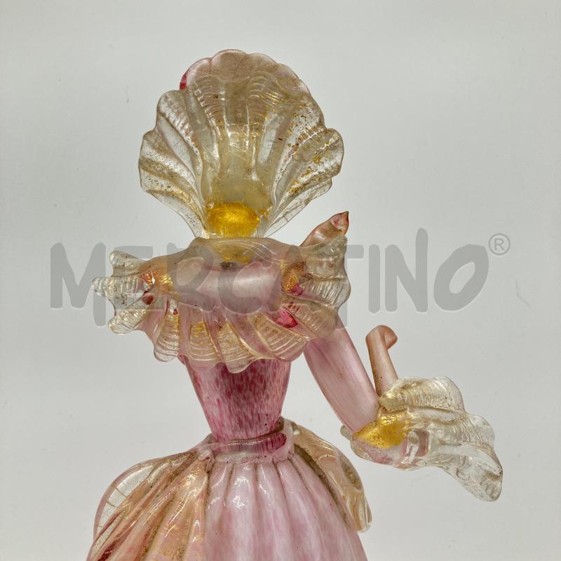 SCULTURA VETRO DI MURANO DAMA ROSA | Mercatino dell'Usato Corbetta 4