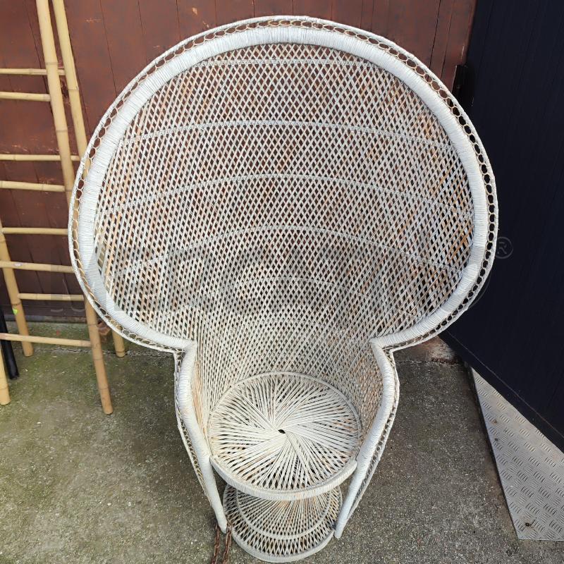 SEDIA VIMINI PAVONE BIANCA | Mercatino dell'Usato Corbetta 4