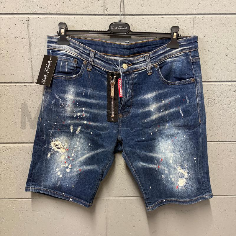 SHORTS UOMO DSQUARED2 BLU STRAPPI SCHIZZI | Mercatino dell'Usato Corbetta 1
