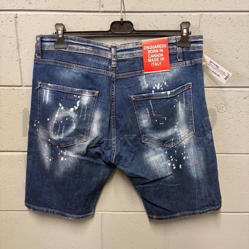 SHORTS UOMO DSQUARED2 BLU STRAPPI SCHIZZI | Mercatino dell'Usato Corbetta 3