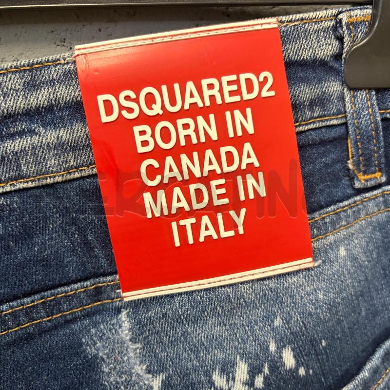 SHORTS UOMO DSQUARED2 BLU STRAPPI SCHIZZI | Mercatino dell'Usato Corbetta 4