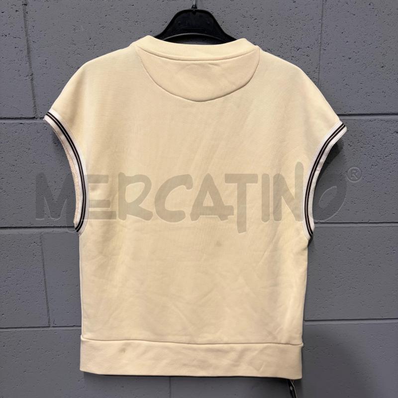 SMANICATO DONNA ELEVENTY PANNA BORDI RIGHE MARR TASCA | Mercatino dell'Usato Corbetta 4
