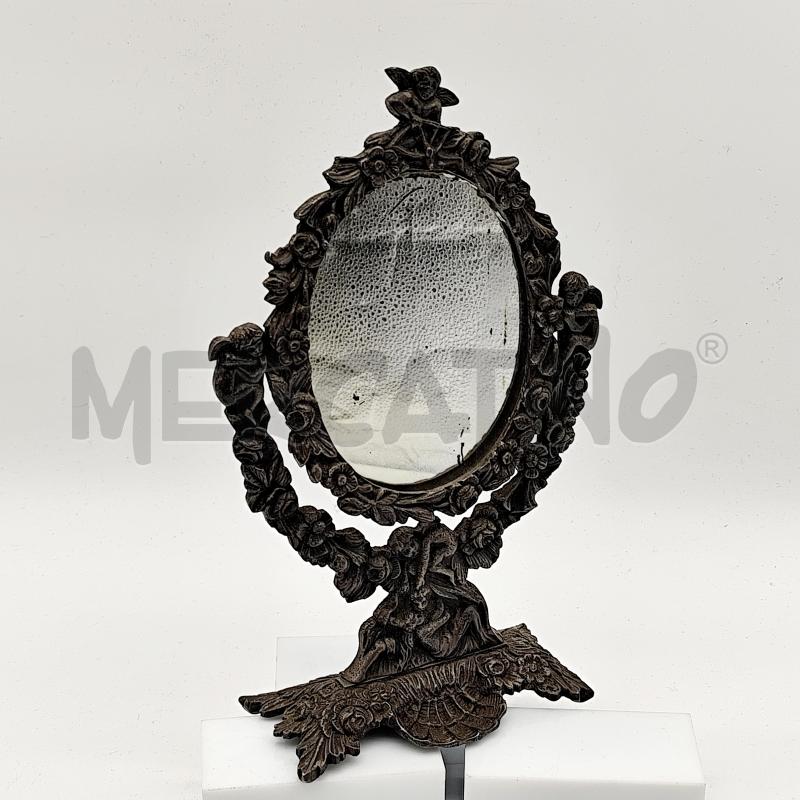 SPECCHIO METALLO OVALE BASCULANTE 28CM | Mercatino dell'Usato Corbetta 1