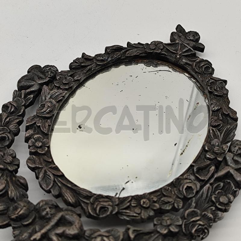 SPECCHIO METALLO OVALE BASCULANTE 28CM | Mercatino dell'Usato Corbetta 2