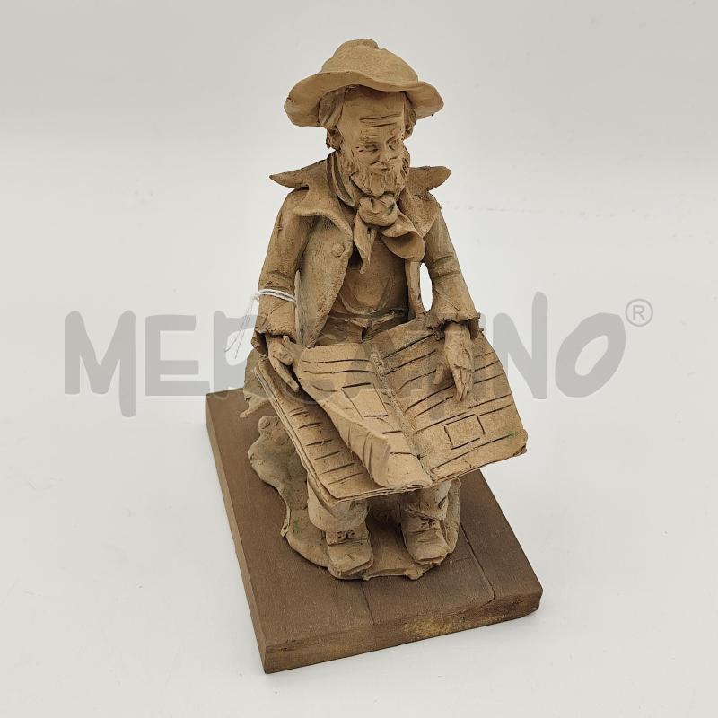STATUA PAOLETTI IN TERRACOTTA UOMO CHE LEGGE | Mercatino dell'Usato Corbetta 1