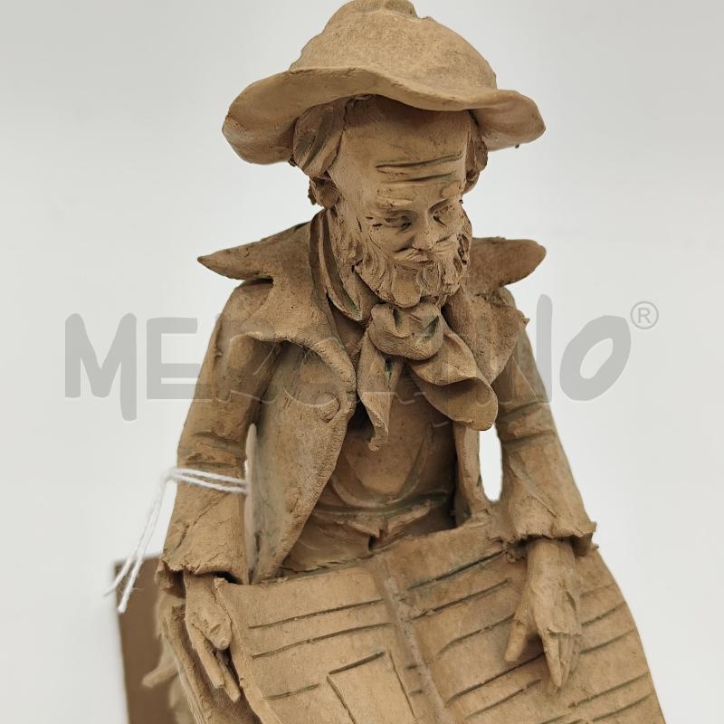 STATUA PAOLETTI IN TERRACOTTA UOMO CHE LEGGE | Mercatino dell'Usato Corbetta 3