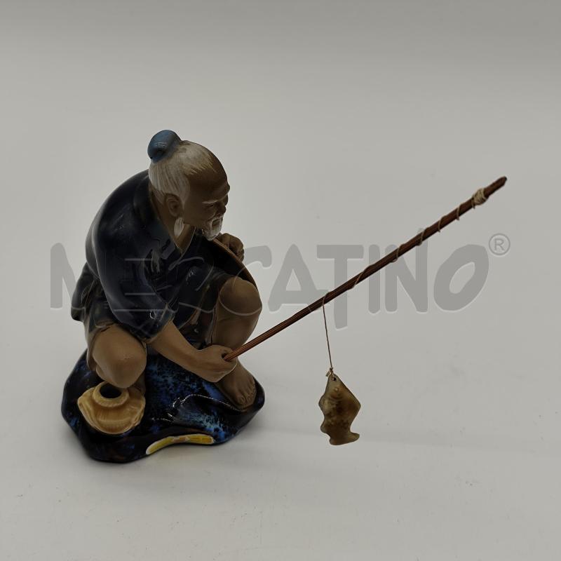 STATUA SHIWAN MUDMAN ARGILLA CINESE PESCATORE | Mercatino dell'Usato Corbetta 1