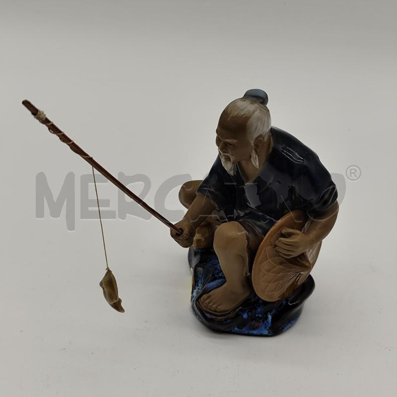STATUA SHIWAN MUDMAN ARGILLA CINESE PESCATORE | Mercatino dell'Usato Corbetta 2