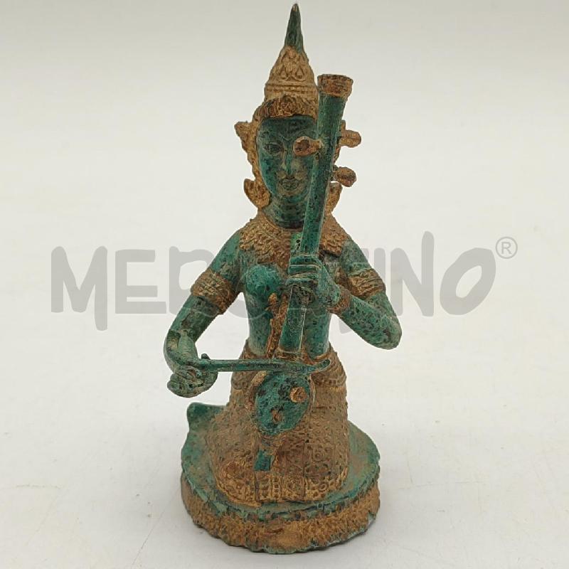 STATUA TEPPANOM BUDDHA IN METALLO VERDE ORO | Mercatino dell'Usato Corbetta 1