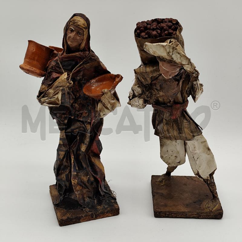 STATUE IN CARTAPESTA 30CM COPPIA CONTADINI | Mercatino dell'Usato Corbetta 1