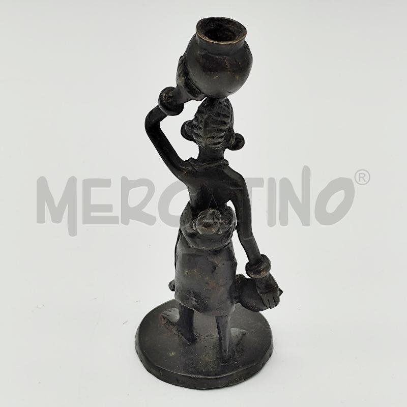 STATUINA ETNICA IN BRONZO DONNA CON VASO | Mercatino dell'Usato Corbetta 2