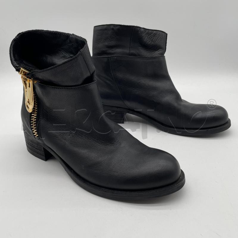 STIVALETTI DONNA ELENA IACHI NERO PELLE DOPPIA ZIP DORATA | Mercatino dell'Usato Corbetta 1
