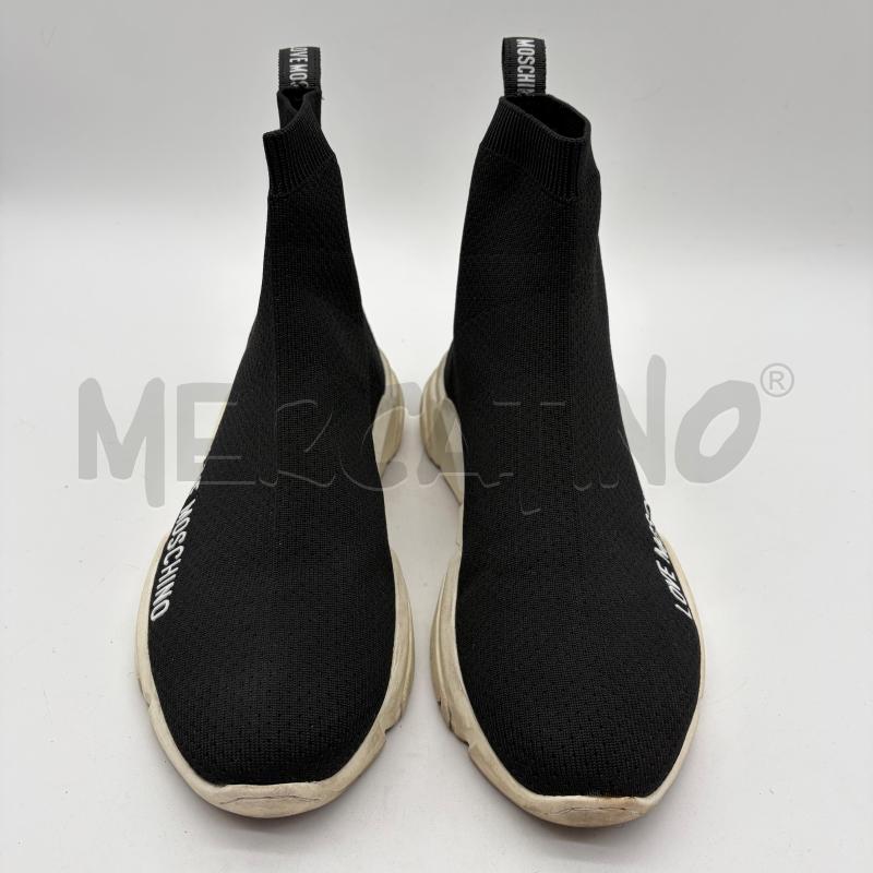 STIVALETTI DONNA LOVE MOSCHINO NERO TESS SCRITTA | Mercatino dell'Usato Corbetta 3