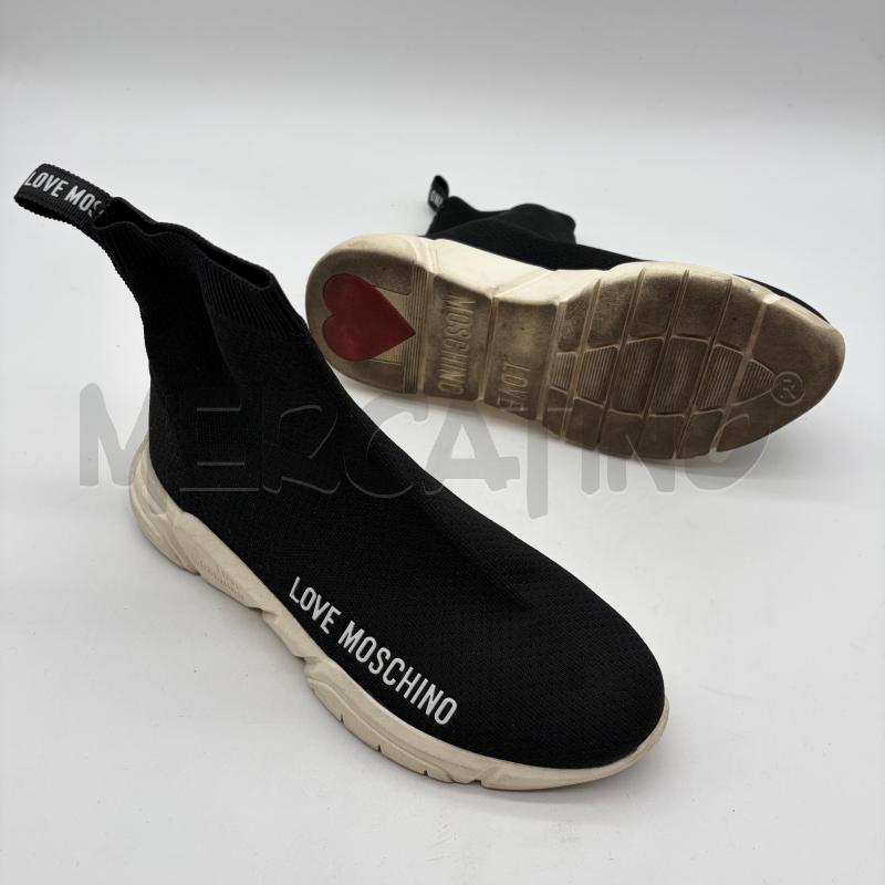 STIVALETTI DONNA LOVE MOSCHINO NERO TESS SCRITTA | Mercatino dell'Usato Corbetta 5