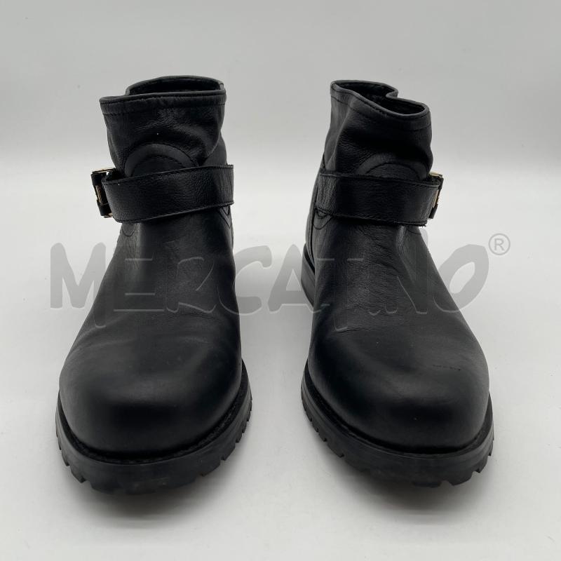 STIVALETTI DONNA PATRIZIA PEPE NERO PELLE FIBBIA LOGO DORATO  | Mercatino dell'Usato Corbetta 2