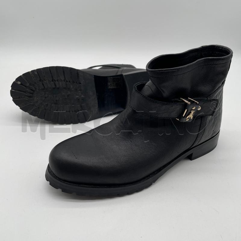 STIVALETTI DONNA PATRIZIA PEPE NERO PELLE FIBBIA LOGO DORATO  | Mercatino dell'Usato Corbetta 5