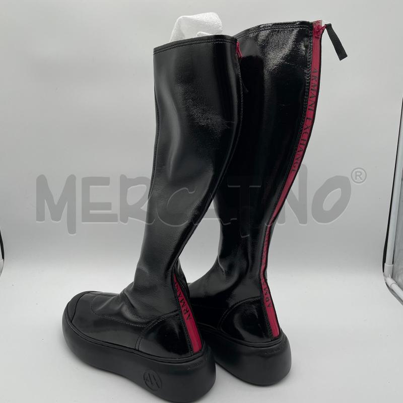 STIVALI DONNA ARMANI EXCHANGE NERO VERNICE STRISCE  | Mercatino dell'Usato Corbetta 2