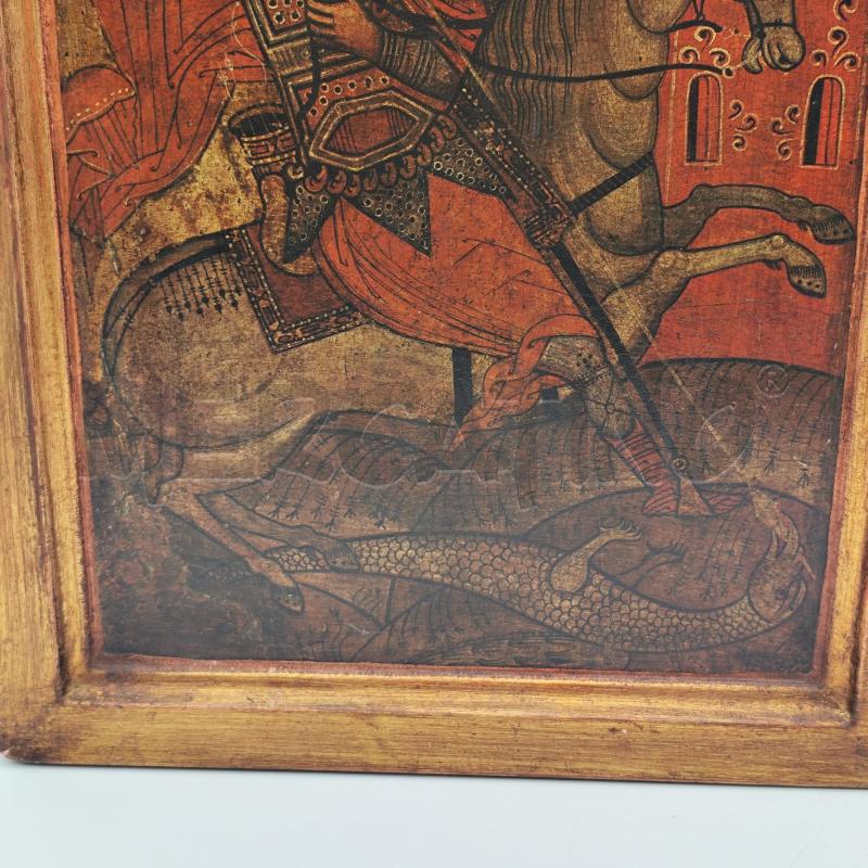 TAVOLA LEGNO SAN GIORGIO CHE UCCIDE IL DRAGO 57X40 | Mercatino dell'Usato Corbetta 2