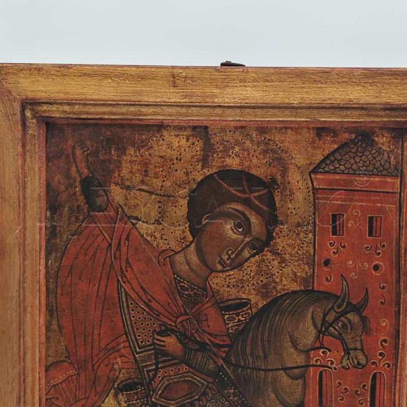 TAVOLA LEGNO SAN GIORGIO CHE UCCIDE IL DRAGO 57X40 | Mercatino dell'Usato Corbetta 3